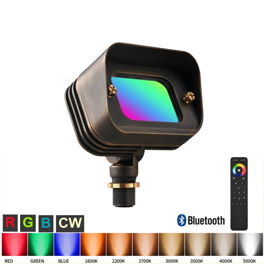 WiFi Rgbcw RGB LED Floodlight 18W High Power Reflector Brass Material Flood Light