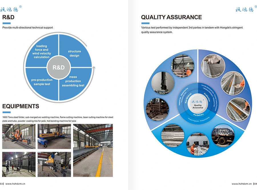 CE/CSA Certificated Galvanized Octagonal Pole/Round Conical Pole/Signal Pole/Hinged Pole/Communication Pole/Utility Pole/ High Mast