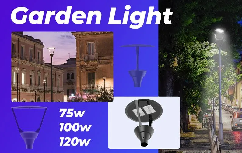 AC100-277V LED Post Top Light for Garden 170W/Lm 75W 100W 170W IP65