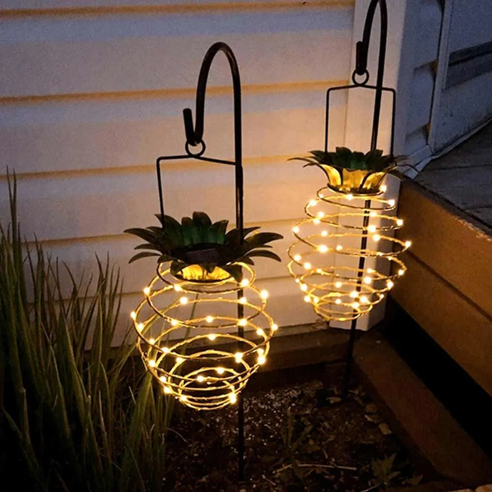 Outdoor Solar Waterproof Pineapple Landscape Light Decorative Hanging Light Home Night Light