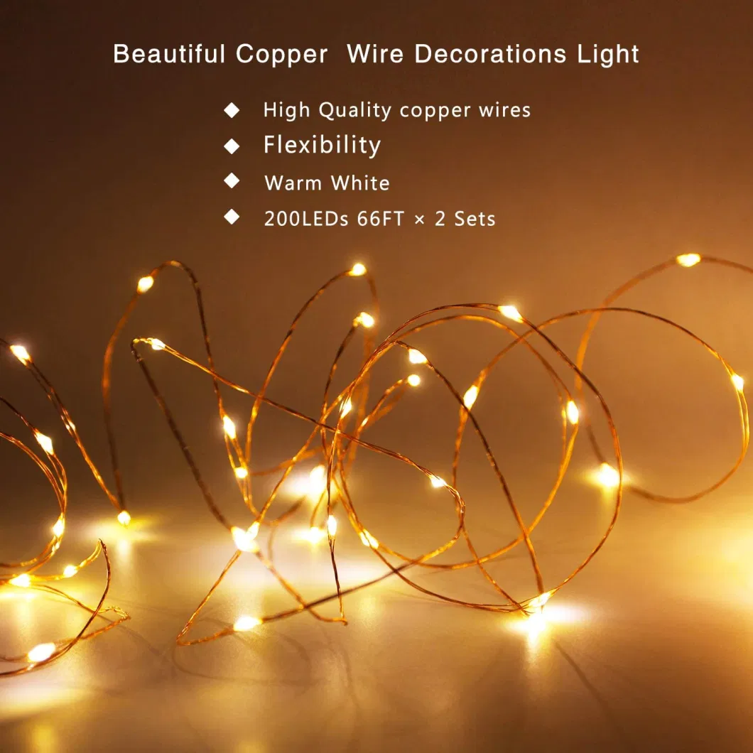 100 LED Wire Fairy Lights Waterproof Outdoor Solar String Lights