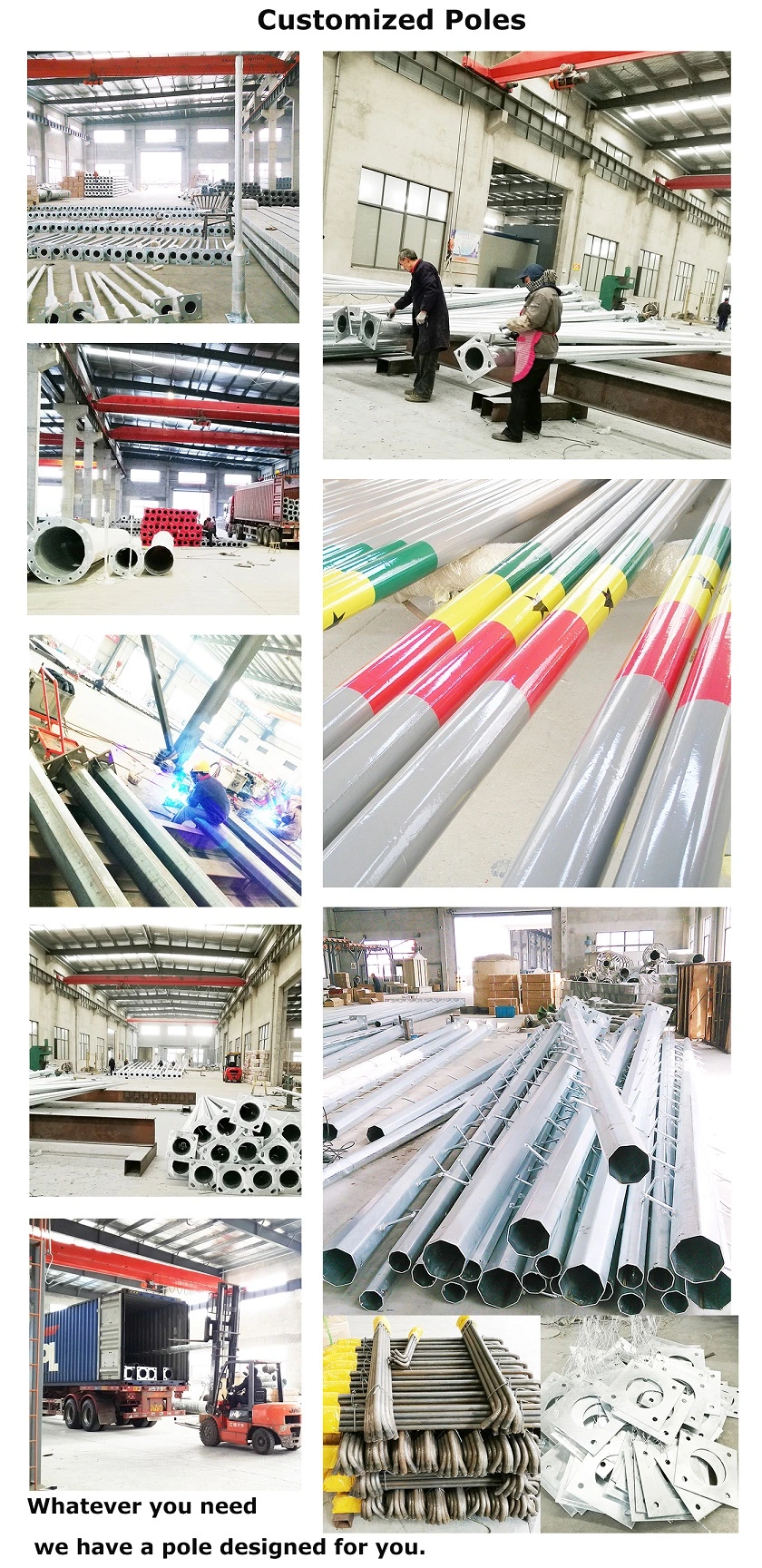 S355 Grade Steel Galvanized Electrical Lighting Pole