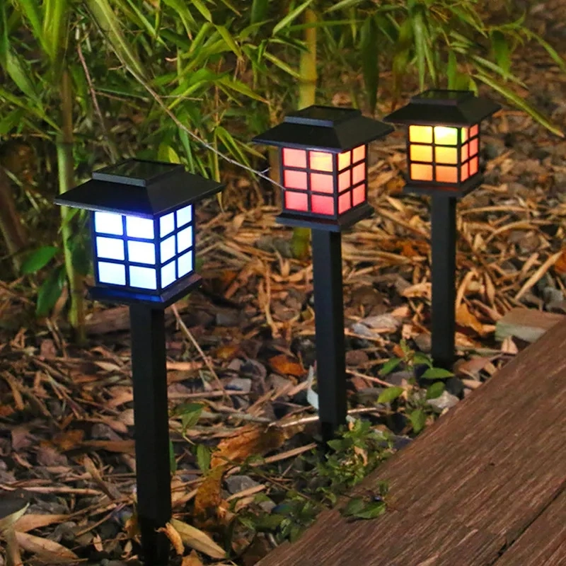 Cheap Factory Outdoor Lawn Yard Bollard Waterproof Small Palace Light Household Solar LED Garden Light