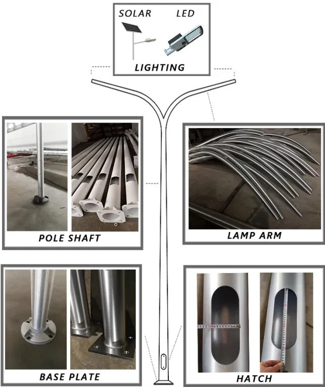 Aluminum Parking Sign Mast Lamp Post/Posts