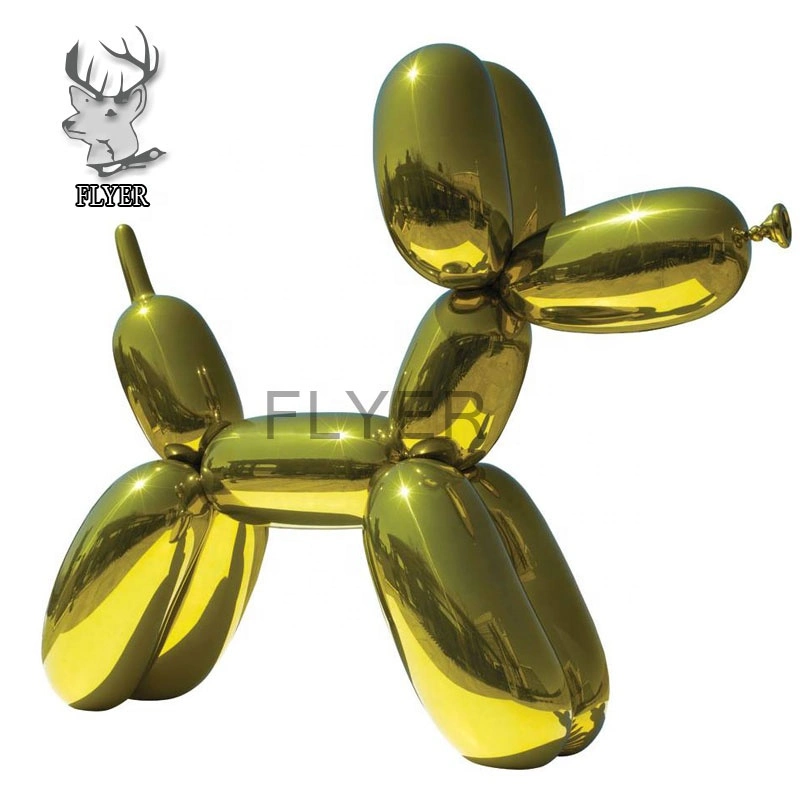 Public Place Decoration Chrome Colored Metal Dog Statue Mirror Polished Life Size Stainless Steel Dog Sculpture
