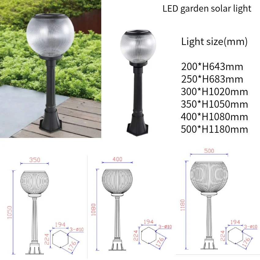 2.1W Outdoor Solar Garden Lighting IP65 House Aluminum for Street, Lawn, Pole, Park, Villa, Walkway Light