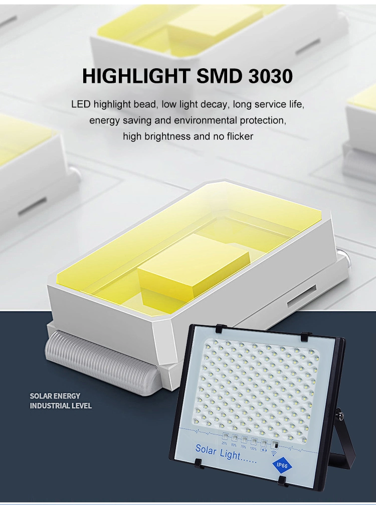 New Model Smart RGB 200W Outdoor LED Solar Flood Light