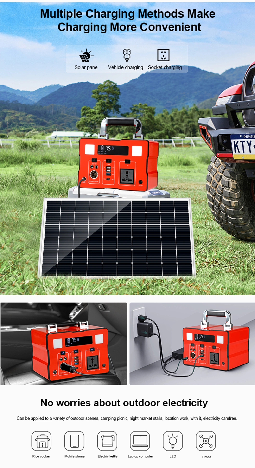 Alltop 60ah Suncell Panels 20 off Grid Lights Small Mobile Systems 660W Home Panel Solar Power System