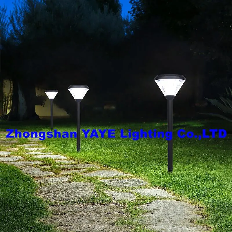Yaye Hot Sell Solar Factory 20W Solar Garden Pathway Lights Black ABS Landscape Lawn COB LED Bollard Light for Landscape Yard Round Garden Light