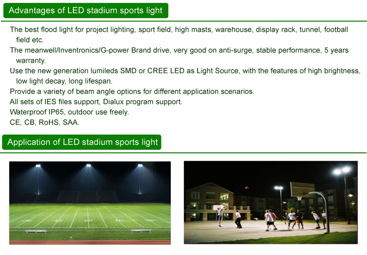 Lumileds LED Chips 500W AC85-277V 75000lm High Quality Stadium Lighting Sport Light LED Flood Light