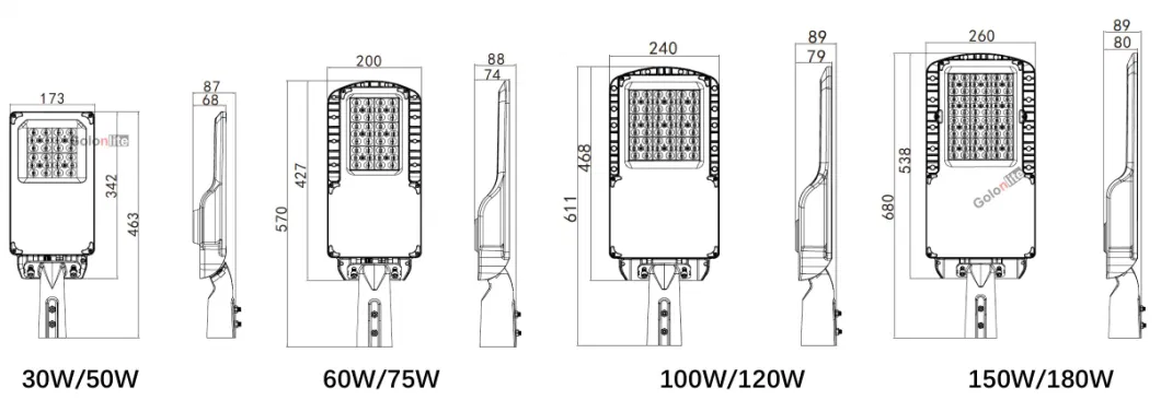 150lm/W Smart Control Lorawan NEMA Zigbee Intelligent Photocell E Parking Lot Public Area Road Garden Lamp 30W 50W 60W 90W 100W 120W 150W 200W LED Street Light