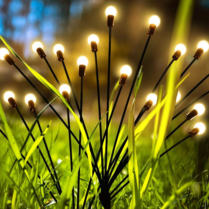 Lawn Pathway Lighting Outdoor Firefly Ground Solar Lawn Lights Garden Decorative Lamp