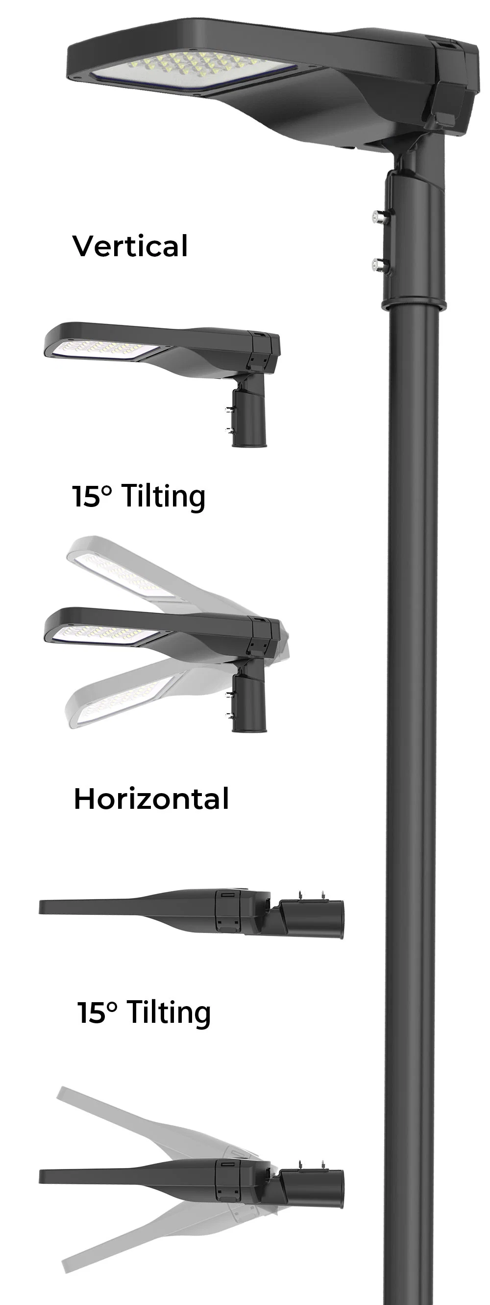 Outdoor LED Streetlight Ik 08 Fixtures 3000 6500K Ik08 IP66 Waterproof SMD Street Luminaries LED Adjustable Commercial Shoebox Light