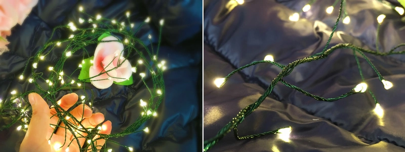 Outdoor Long Decorative Micro Copper Wire Solar LED String Raw Material Fairy Lights for with Timer