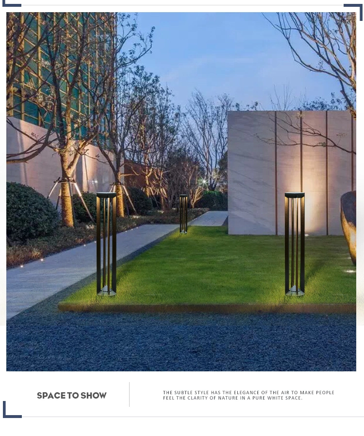 LED 12W IP65 Waterproof Post Bollard Light Modern Landscape Path Light