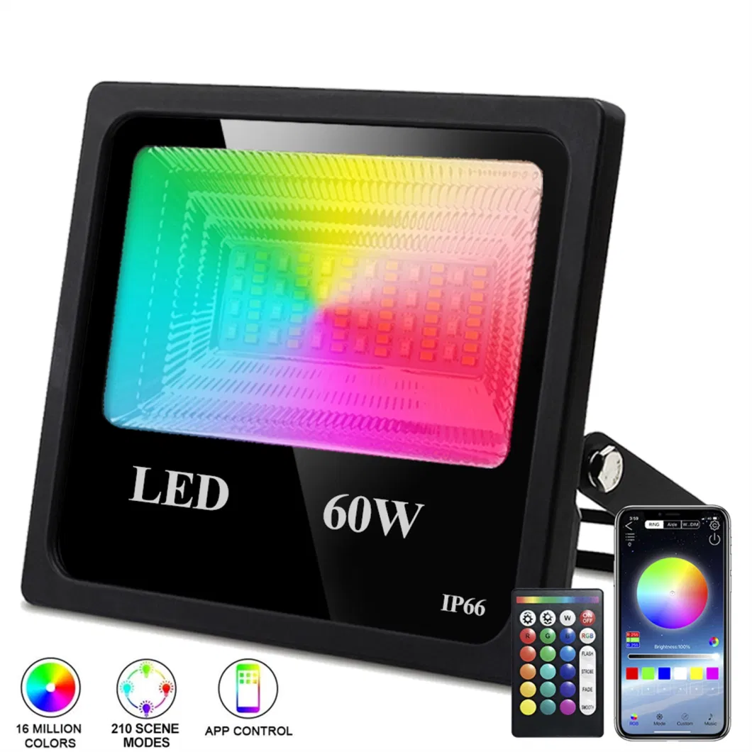 LED Floodlight RGB Waterproof IP66 Outdoor Garden Lighting RGB LED Flood Light