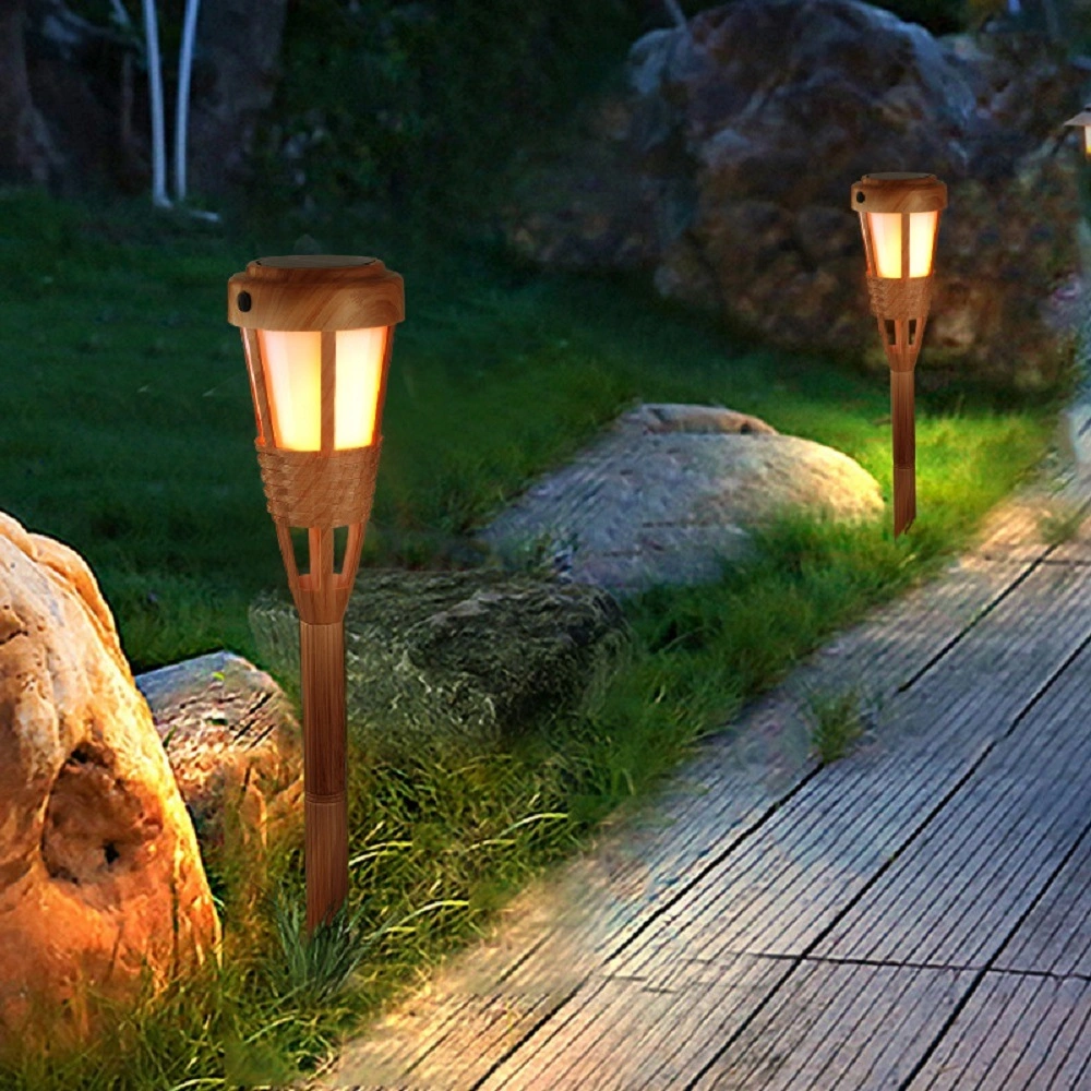 Bamboo Torch Lights Landscape Garland Lawn Spike Spotlights Garden Solar Ci17324