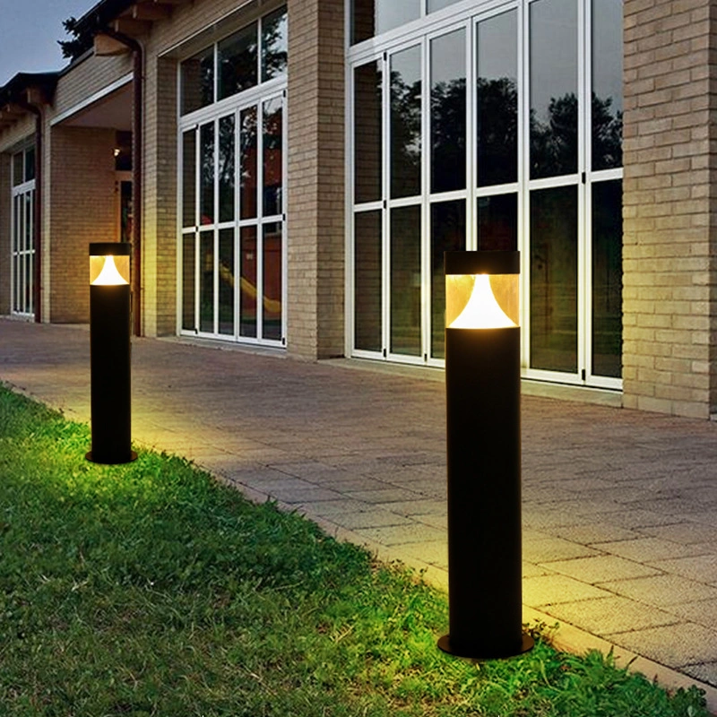 9W Cylindrical Outdoor Waterproof Landscape Aluminum Post Bollard Garden LED Lawn Lamp