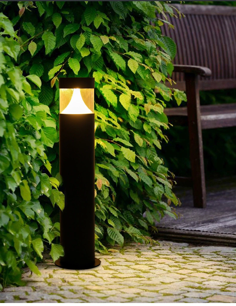 9W Cylindrical Outdoor Waterproof Landscape Aluminum Post Bollard Garden LED Lawn Lamp
