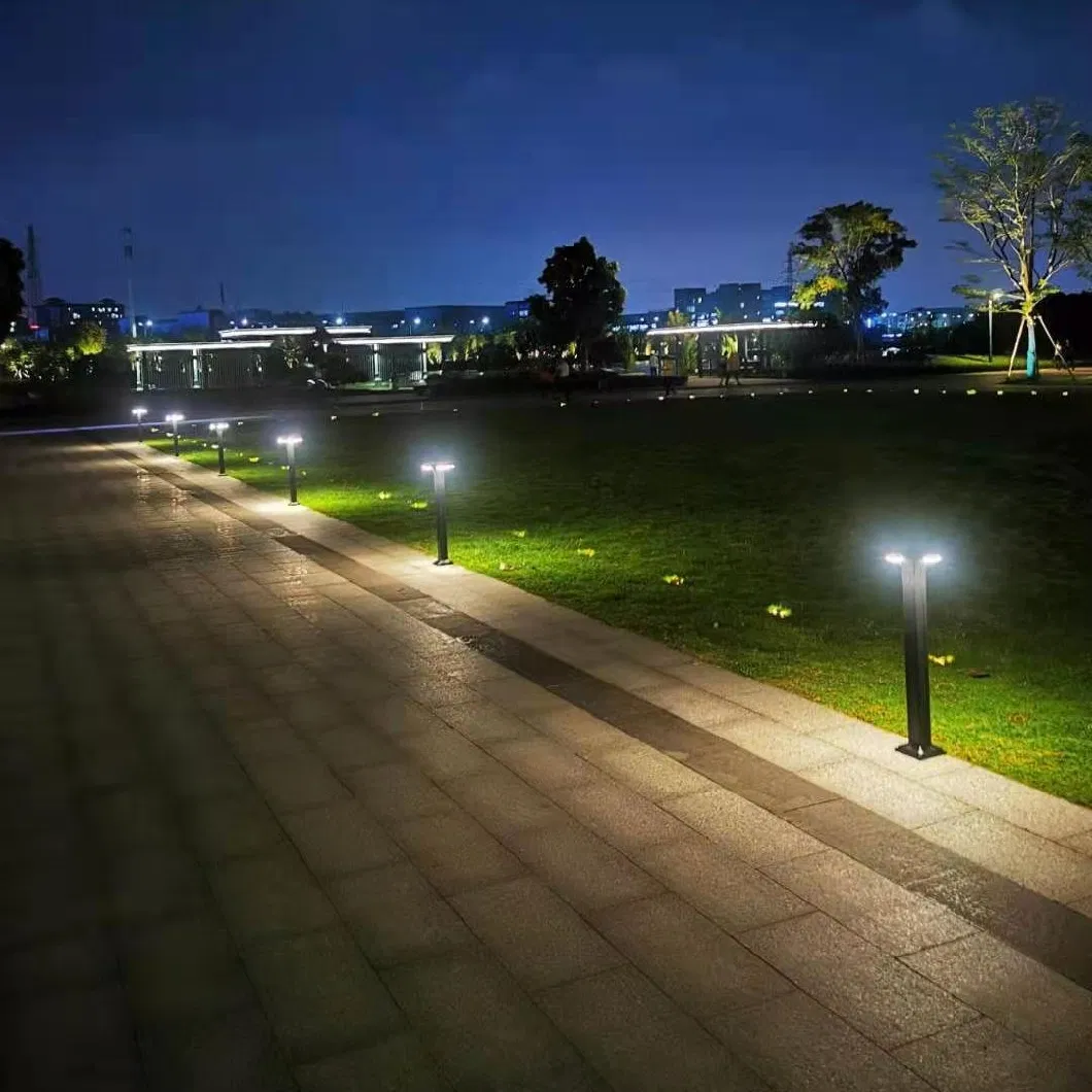 CE IP65 Aluminum LED Decorative Outdoor Bollard Lamp Solar Garden Light for Lawn Yard Path Walkway