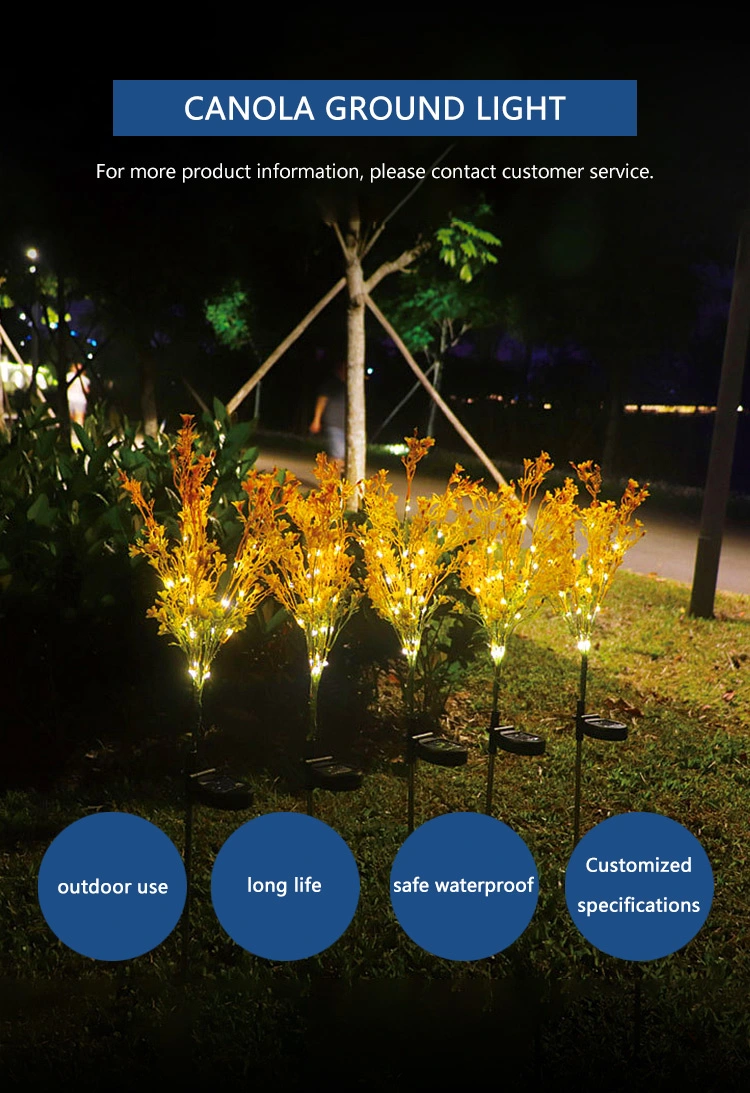 Outdoor LED Solar Light Garden Rape Flower Waterproof Decorative Courtyard Lawn Porch Path Night Lamp