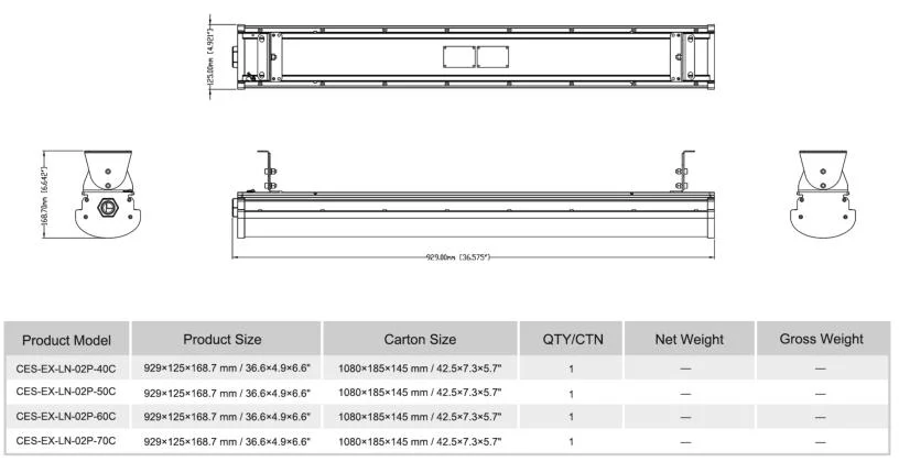 LED Linear Light, 2FT, 4FT Lighting UL844 Atex Iecex Approved Hazardous Area 0.6m 0.9m 1.2m 20W 30W 40W 50W 60W 70W 80W 90W 100W Integral Explosion Proof Light