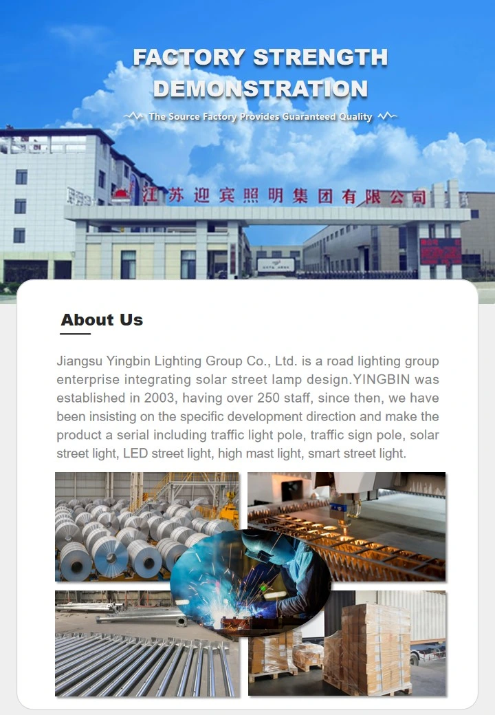 Solar Light Pole with Advanced Submerge-Arc Welding Technology for LED Street Light