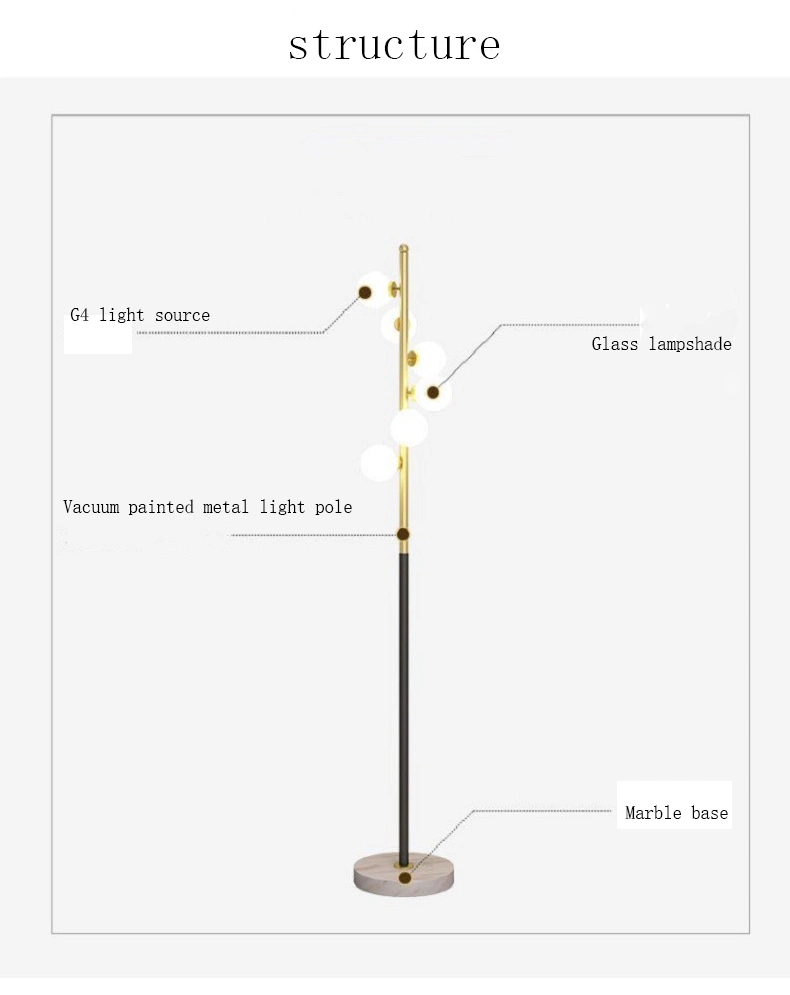 European Modern Simple Floor Lamp Living Room Glass Ball Living Room Floor Lamp (WH-MFL-22)