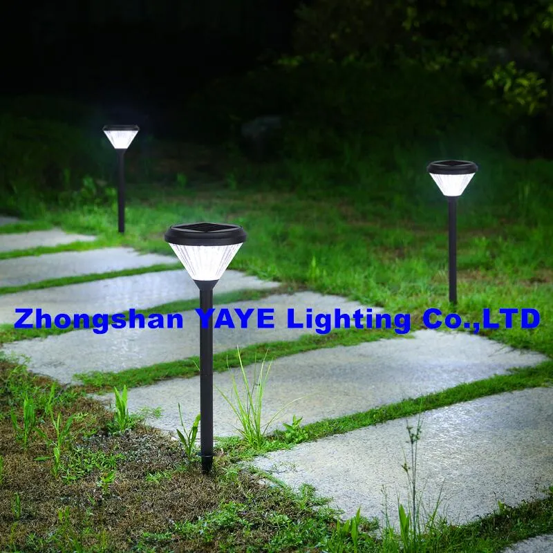 Yaye Hot Sell Stand 20W Solar Garden Pathway Lights Black ABS Landscape Lawn COB LED Bollard Light for Landscape Yard Round Garden Light