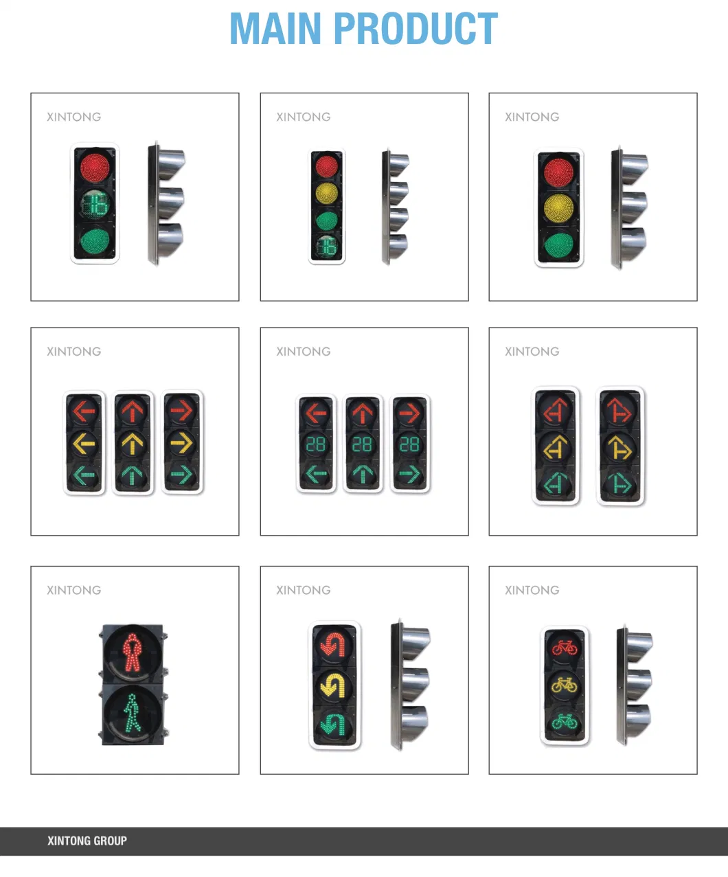 Intelligent CE RoHS 200mm 300mm 400mm Warning Traffic Light with Controller System