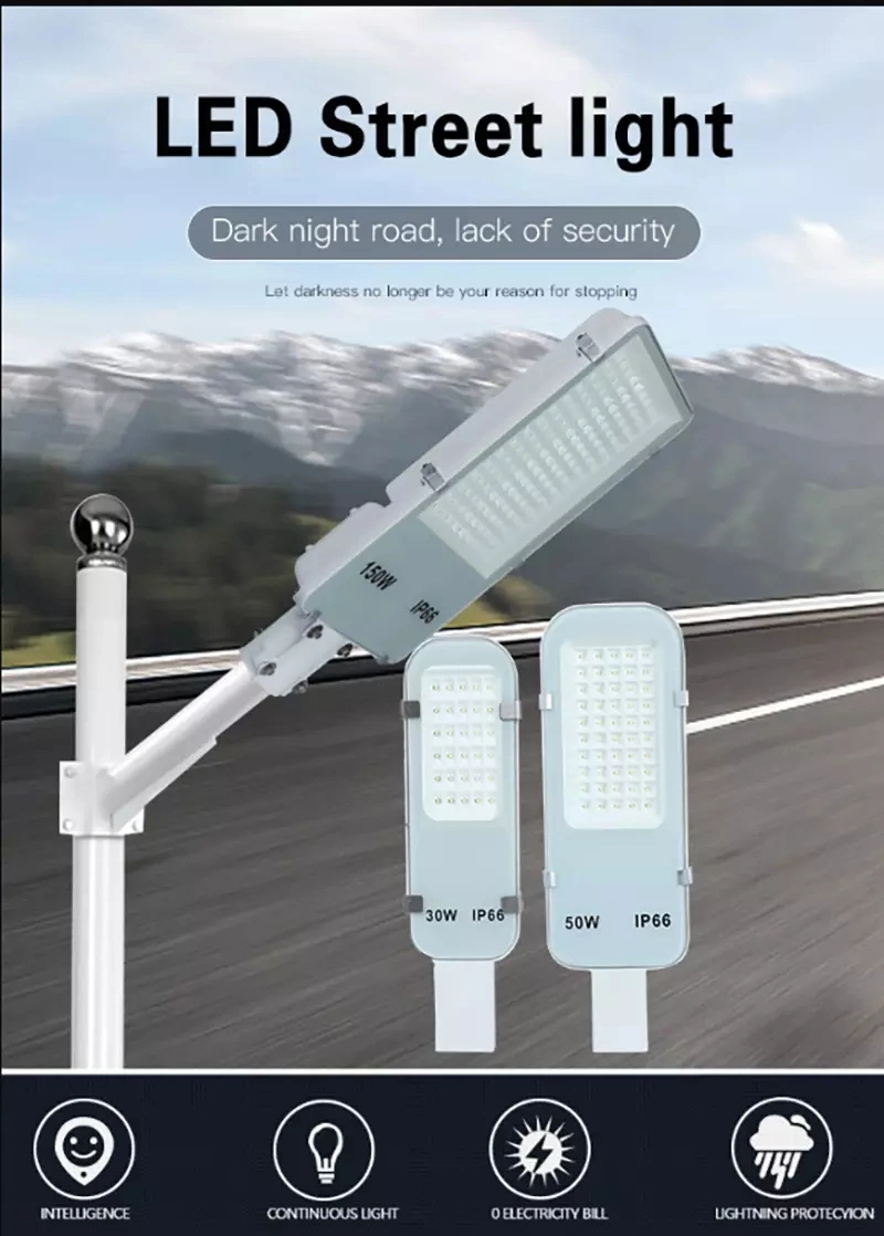 IP65 Outdoor 50W 100W Smart Pole Lamp Security 150W Street Lights