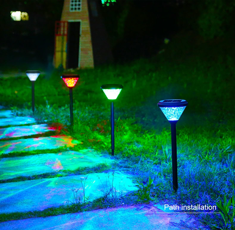 Waterproof IP65 Flower Lawn Flood Bollard Lamp Bright White Outdoor Decoration Lights LED Solar Garden Light