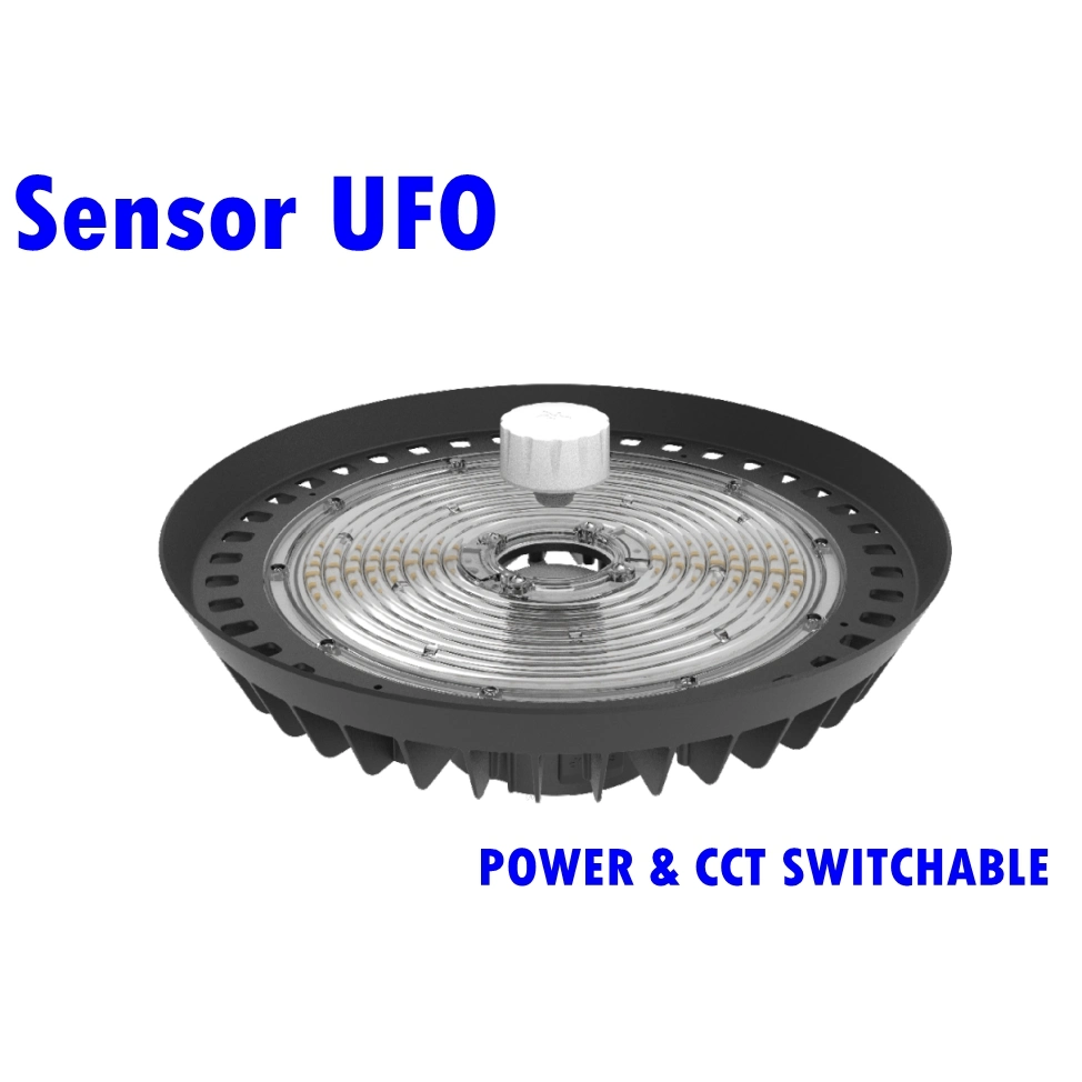 Power Swith CCT Change UFO LED High Bay Light 210lm/W 200W300W 400W 500W 600W High-MID-Low High Bay LED Lighting 3-Watts Adjustable Flicker Free Dimmable Garage