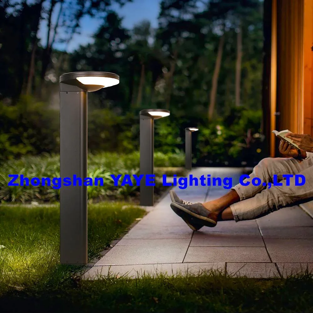 Yaye Hot Sell Stand 20W Solar Garden Pathway Lights Black ABS Landscape Lawn COB LED Bollard Light for Landscape Yard Round Garden Light