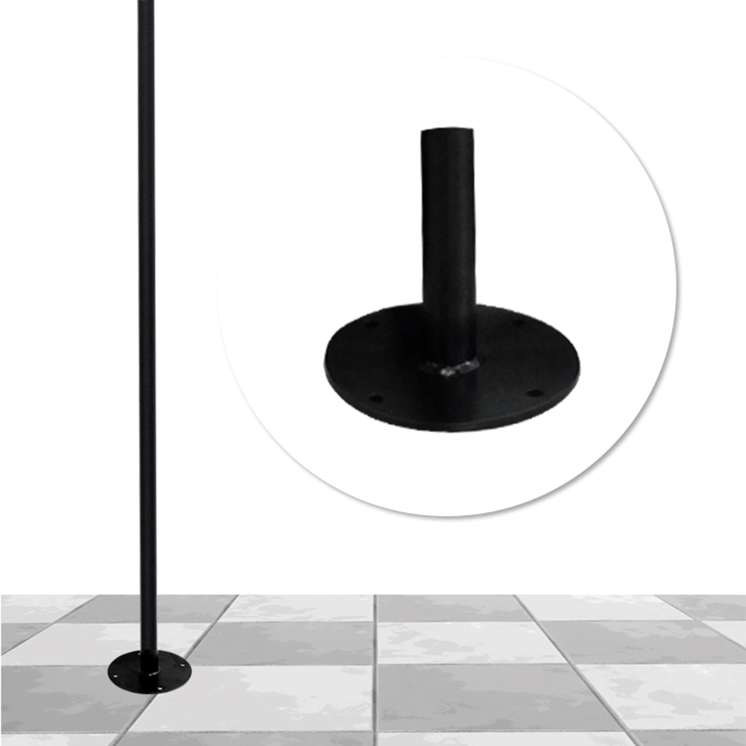 JH-Mech Black Powder Coated Steel Patio String Light Pole