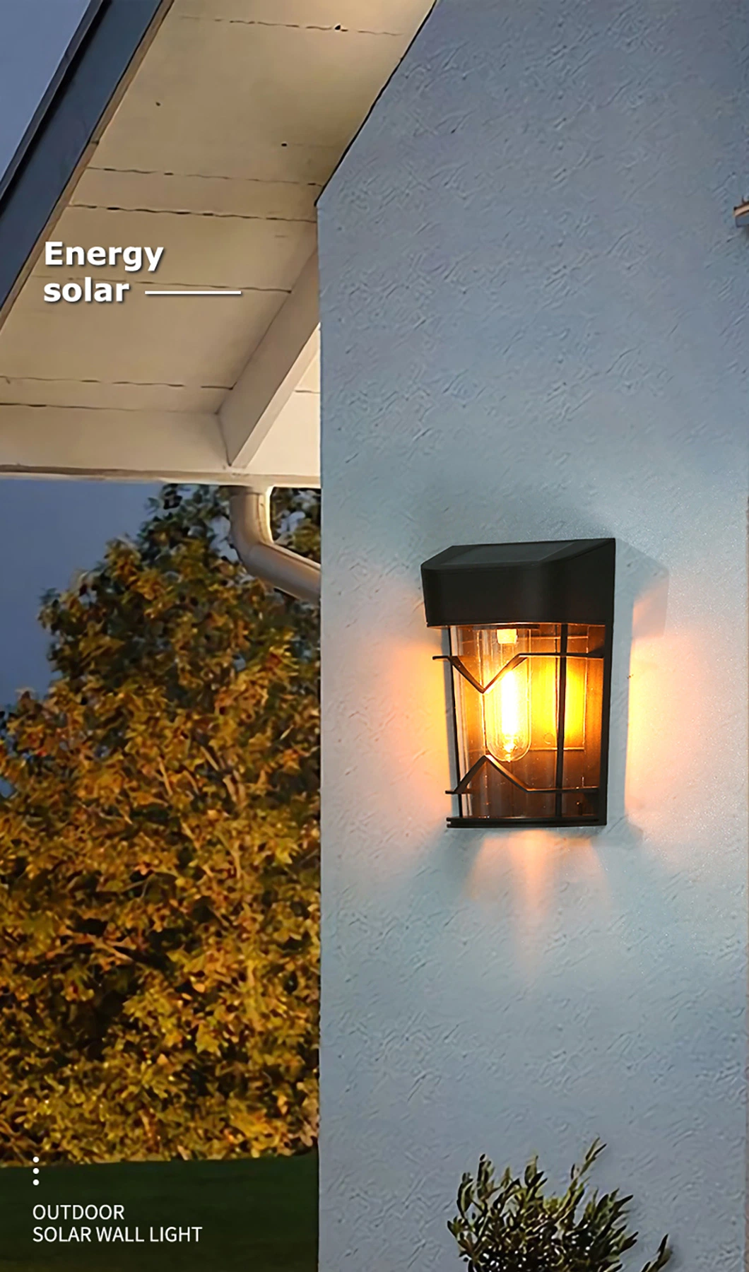 Solar Fence Light Outdoor LED Powered Garden Lights Waterproof