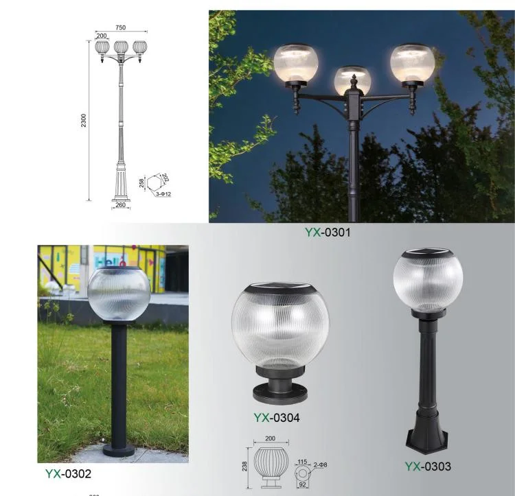 Reflector Bollard lamp Lampara LED Exterior Lampadaire Solaire Luminarias Luce Wall Lights Battery Operated Solar Garden Lights