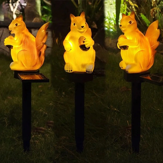 Amazon Solar Resin Animal Shape LED Lamp Outdoor Waterproof Floor Plug Lamp Garden Decorative Lawn Landscape Light