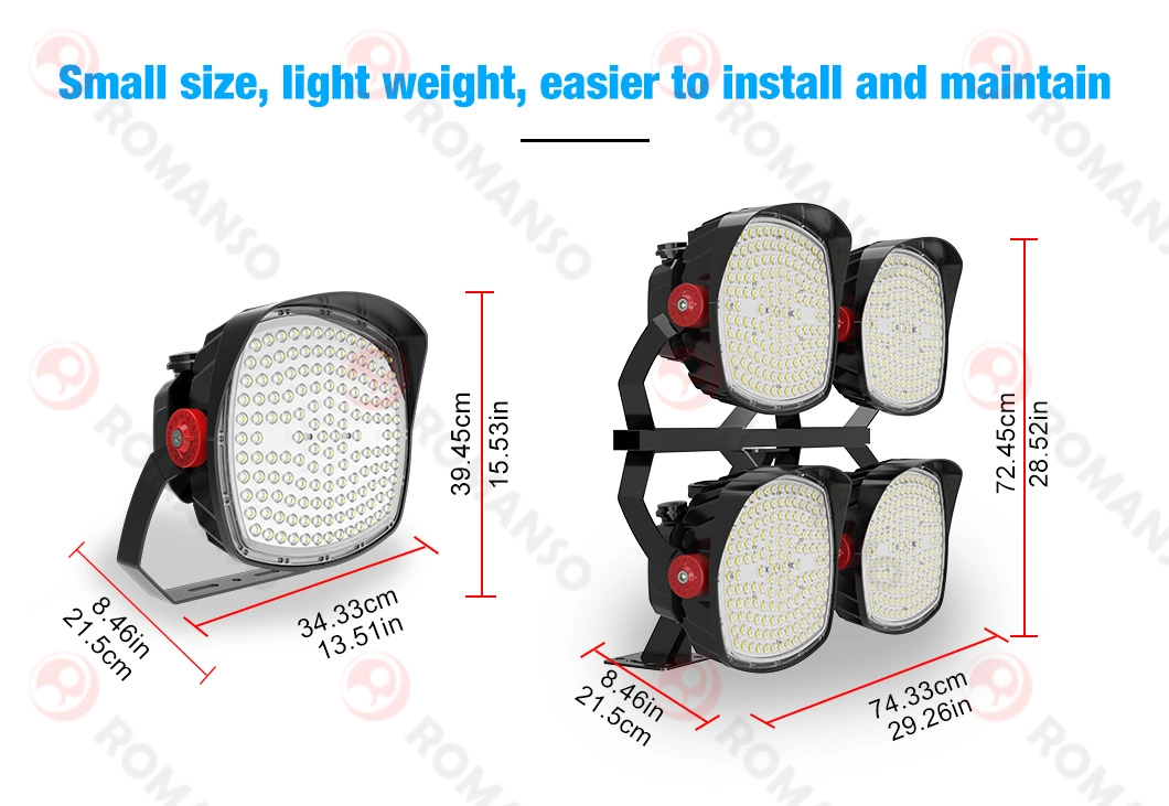 120-160lm\/W 1000lux LED Flood Light 1000W Football Stadium 1200W 1500 Watt LED Flood Lighting Modular Design