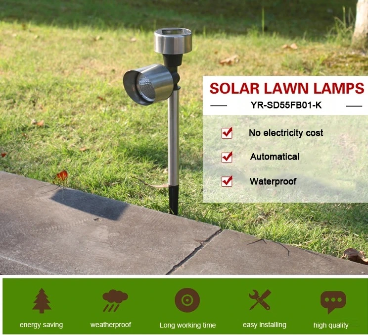 Hot Selling LED Solar Spot Light Outdoor Waterproof Yard Garden Balcony Solar Lawn Spotlight Stainless