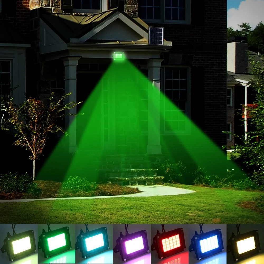 Solar RGB LED Flood Lights Landscape Lighting Solar Spotlight for Decking Lighting