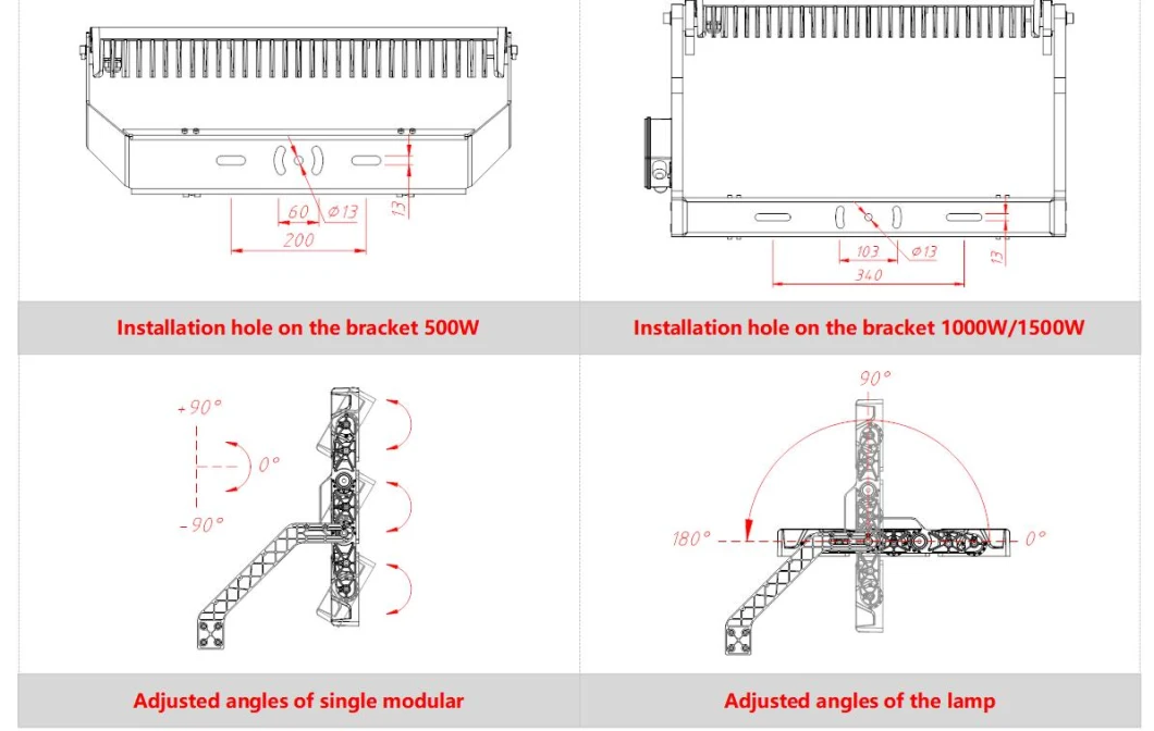 Anti-Corrosion Sports Lighting Energy-Saving Stadium Lighting LED Spotlight