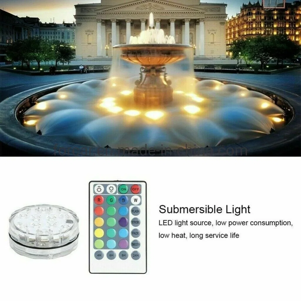 High Quality Outdoor Garden Decorative Lighting with IR Remote Controlled Battery Powered Underwater Swimming Mood Lamp Waterproof LED Submersible Pool Light