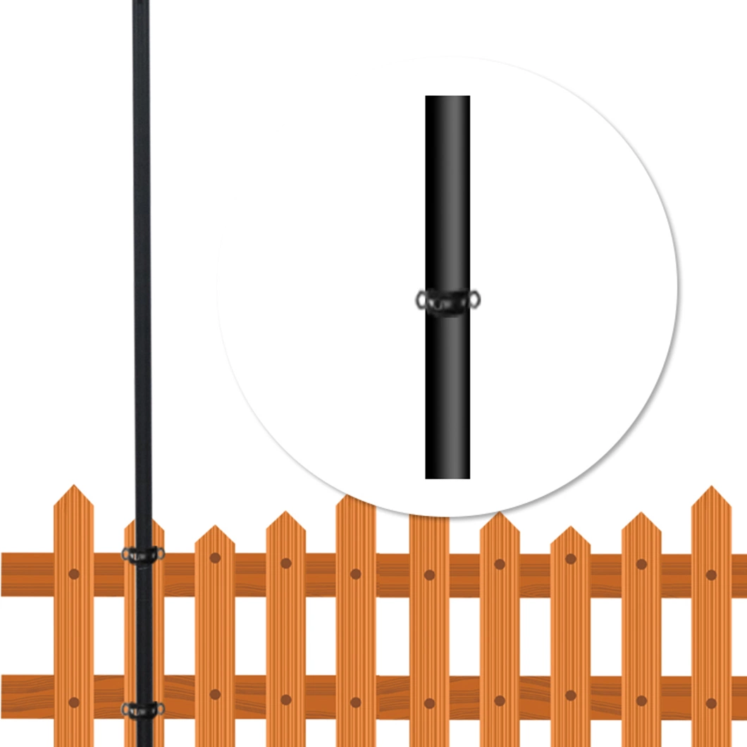 JH-Mech Black Powder Coated Steel Patio String Light Pole