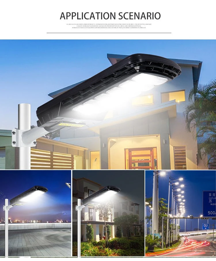 Solar Powered Battery LED Garden Road Street Lamp New Design 100W All in One Solar Street Light