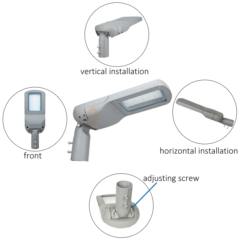 Adjustable Angle IP66 Outdoor 150lm/W 120W LED Shoebox Parking Lot Garden Street Lamp for Main Road with PLC Lora Smart Control System