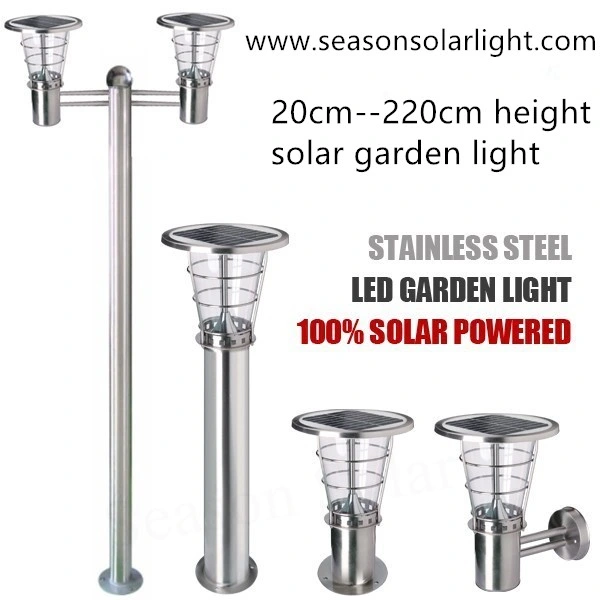 High Lumen LED Lighting Solar Outdoor Stainless Steel Poles 5W LED Solar Garden Lamp with LED Lamp