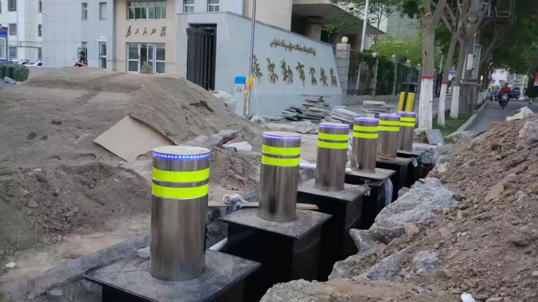 304 Stainless Steel Automatic Pneumatic Rising Bollards