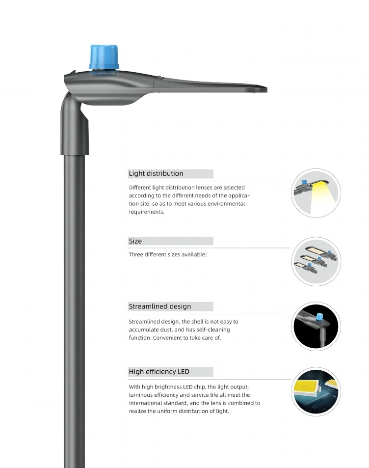 170lm/W Programmable Dimmable LED Street Luminaries