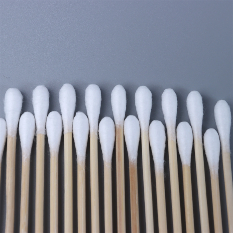 Basic Customization 100PCS Bamboo Stick Double Round Head Cotton Bud for Make up